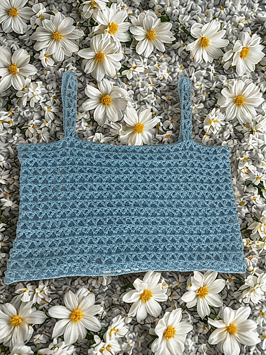 Bebek mavisi askılı bluz