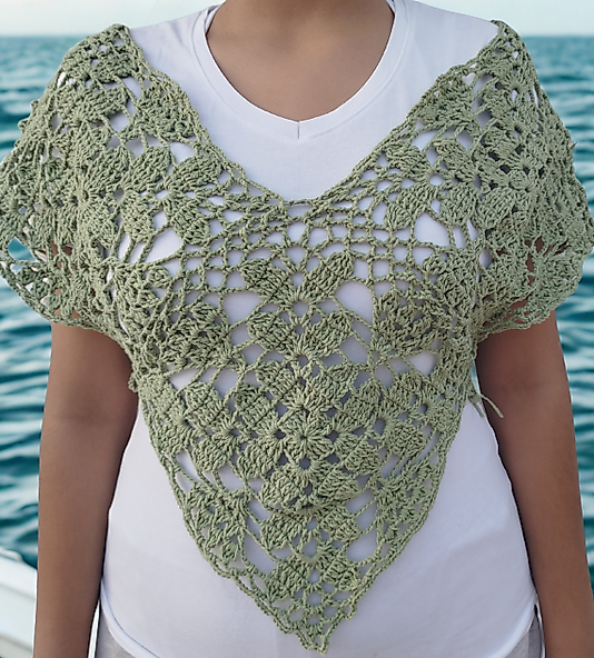 Mint yeşili yaprak motif bluz