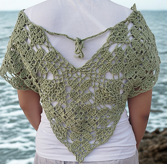 Mint yeşili yaprak motif bluz